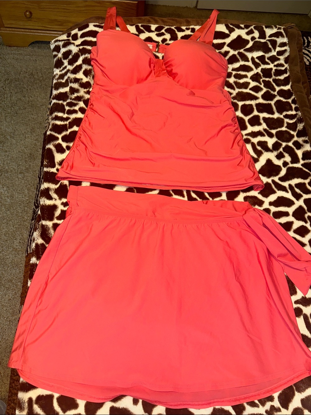 Coral  Tankini Top with Built-In Support